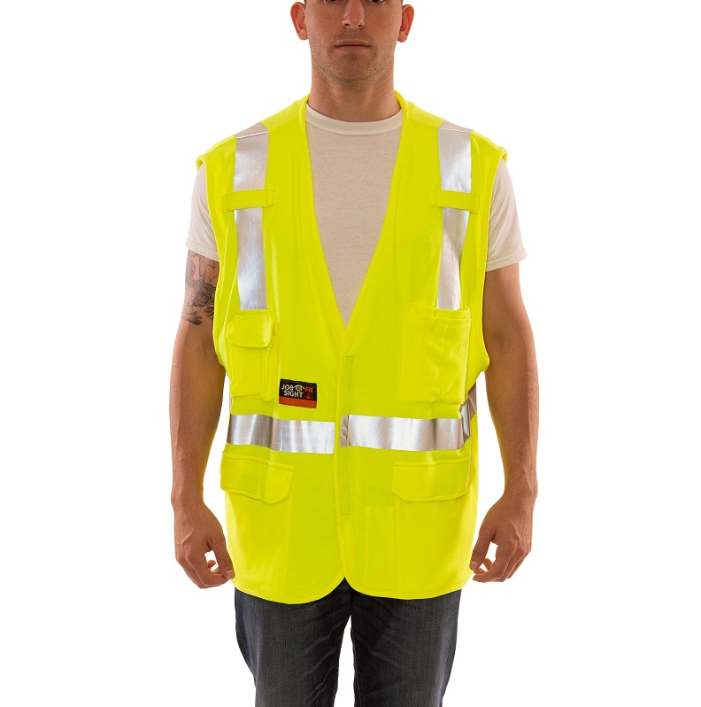 Job Sight FR Class 2 Surveyor Vest in Flourescent Yellow